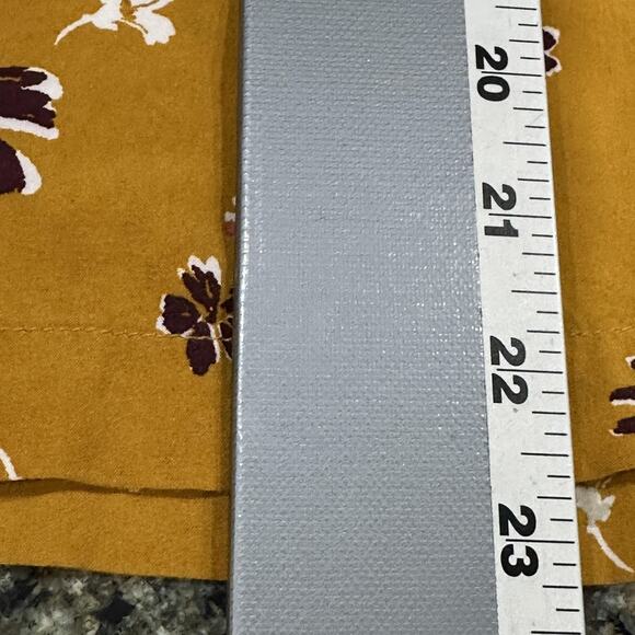 Gap Blouse Womens 2XL Yellow Purple Floral Long Sleeve Rayon Pullover Top V Neck - Picture 5 of 8